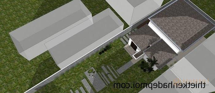 Phối cảnh ý tưởng theo hình mắt chim của mẫu nhà cấp 4 3 phòng ngủ hiện đại xu hướng mới hiện nay