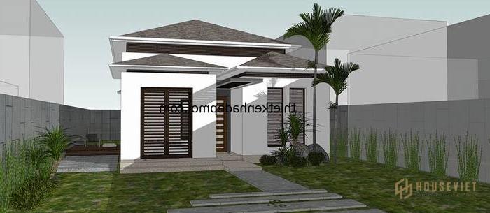 Phối cảnh 3D mẫu thiết kế nhà cấp 4 đẹp 3 phòng ngủ phong cách nhật bản