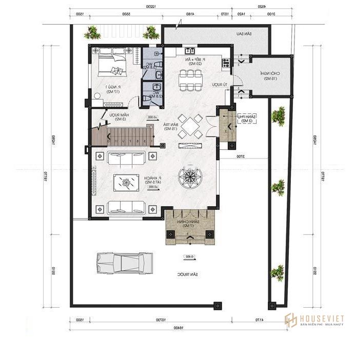 Mẫu biệt thự 3 tầng 2 mặt tiền