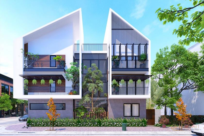 Mẫu biệt thự 3 tầng 2 mặt tiền