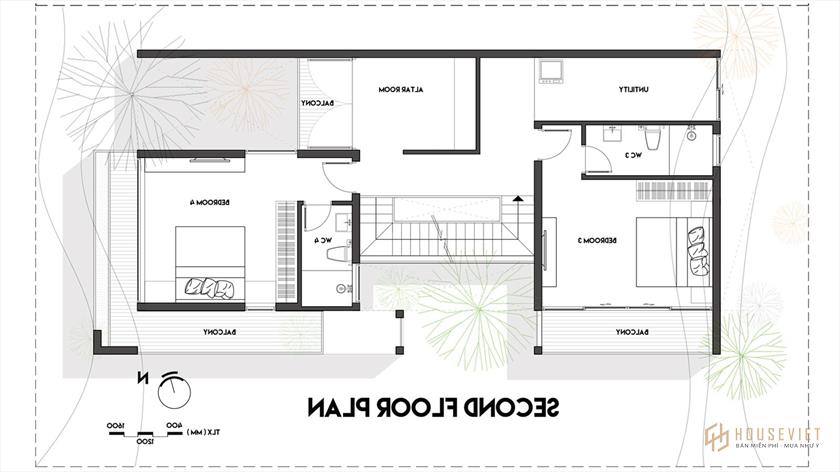 Mẫu biệt thự 3 tầng 2 mặt tiền