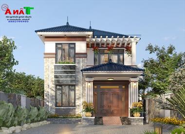 Nhà 2 tầng mái thái 8x12m kiểu nhật ở Cẩm Giàng - Hải Dương.  CD187