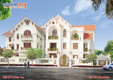 Mẫu biệt thự tân cổ điển 3 tầng mái thái đẹp và bề thế nhất (MB1603)