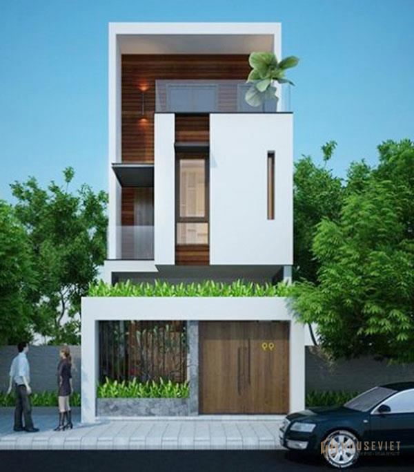 Mẫu thiết kế nhà 3 tầng 5x16m phối màu tinh tế, linh hoạt