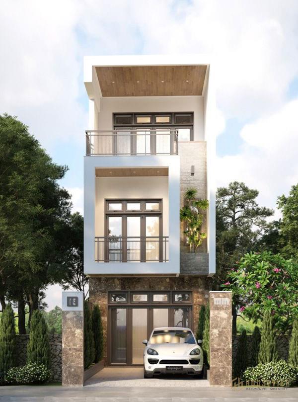 Nhà đẹp 5x16m có gara ô tô giúp gia chủ thuận tiện trong sinh hoạt