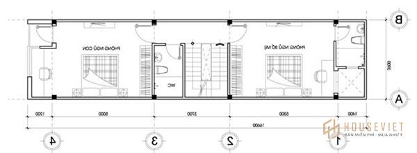 Tầng 3 được bố trí đơn giản gồm phòng ngủ master và phòng ngủ con