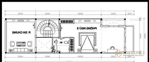 Tầng 3 của mẫu nhà đẹp 5x16m được bố trí đơn giản đảm bảo không gian sinh hoạt chung cho gia đình
