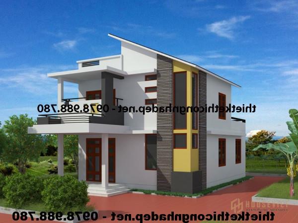 Nhà phố 2 tầng mái xéo