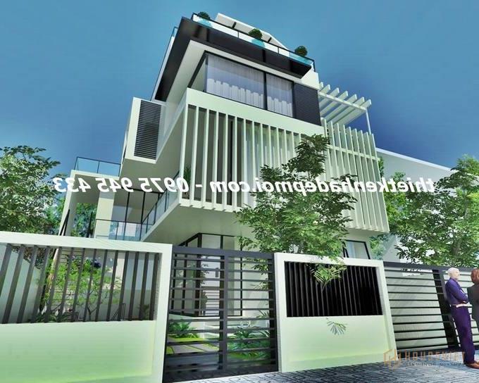 Mẫu thiết kế biệt thự 4 tầng phong cách Châu Âu hiện đại mặt tiền đẹp