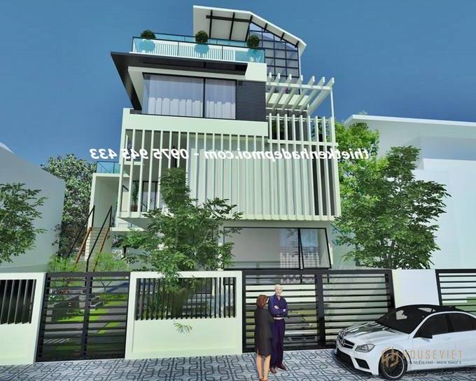 Mẫu nhà phố mặt tiền thoáng đẹp tích hợp không gian xanh vừa để ở vừa kinh doanh