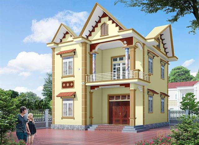 màu sơn đẹp cho nhà 2 tầng
