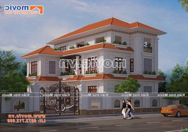 ĐẸP TUYỆT VỜI MẪU BIỆT THỰ 3 TẦNG CỔ ĐIỂN TÂN AN Mái Thái - MB19311