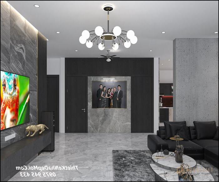Phòng khách hiện đại tầng 4 30m2