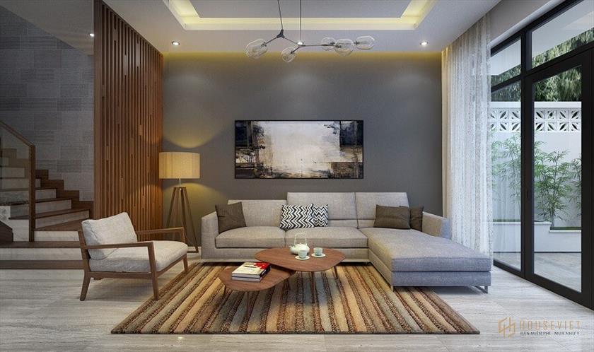 thiết kế nội thất phòng khách nhà ống phong cách hiện đại
