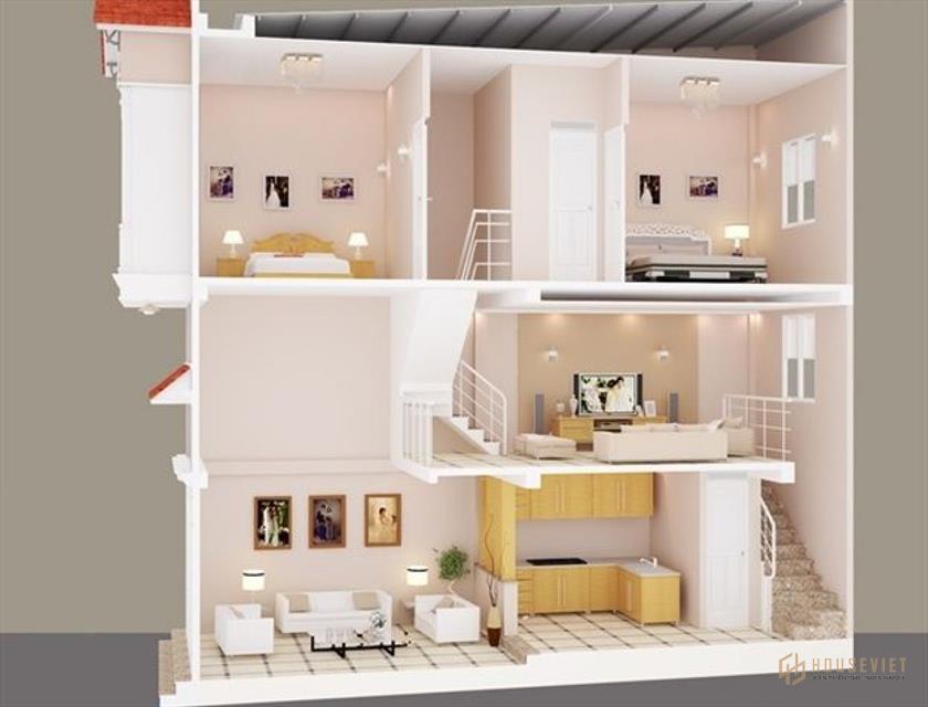 Tầng lửng là điểm giao nhau của tầng trệt với lầu, nên phải chú trọng về màu sắc và cách bày trí 