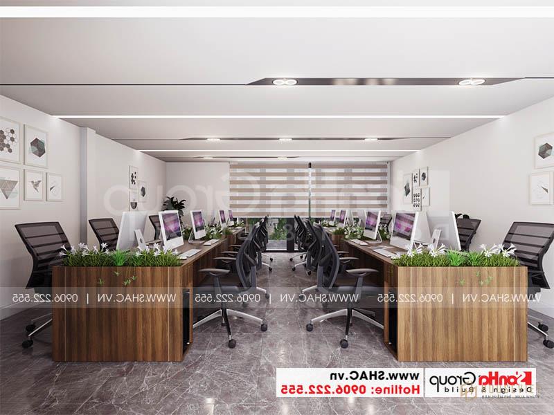 Thiết kế nhà ống hiện đại 1 trệt 2 lầu kết hợp văn phòng tại Tp Hồ Chí Minh – SH NOD 0224 70 Không gian văn phòng làm việc được kết hợp trong ngôi nhà phố 3 tầng