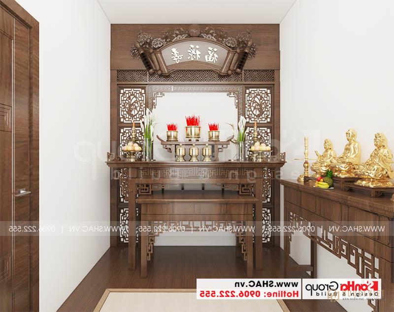 Thiết kế nhà ống hiện đại 1 trệt 2 lầu kết hợp văn phòng tại Tp Hồ Chí Minh – SH NOD 0224 73 Thiết kế nội thất phòng thờ tôn nghiêm của nhà phố hiện đại tại Sài Gòn