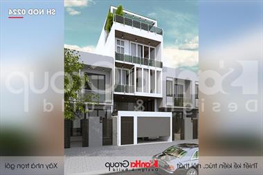Thiết kế nhà ống hiện đại 1 trệt 2 lầu kết hợp văn phòng tại Tp Hồ Chí Minh – SH NOD 0224
