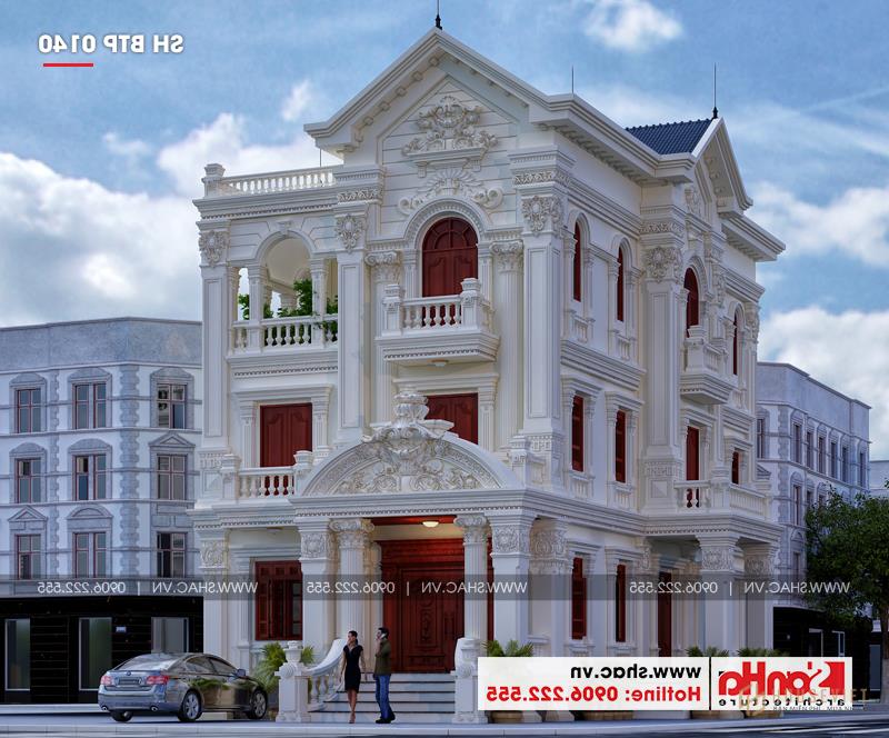 Mẫu biệt thự tân cổ điển 3 tầng diện tích 160m2 tại Hải Phòng - SH BTP 0140 2 Thiết kế biệt thự tân cổ điển 3 tầng tại Hải Phòng công năng khoa học