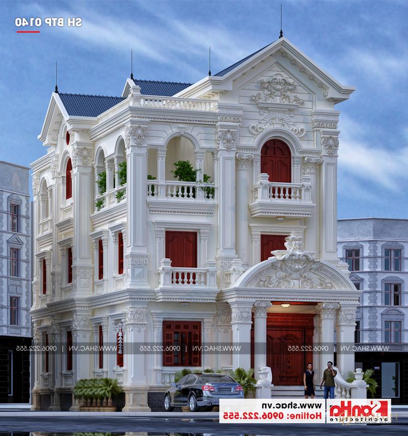 Mẫu biệt thự tân cổ điển 3 tầng diện tích 160m2 tại Hải Phòng - SH BTP 0140 4 Căn biệt thự Châu Âu toát lên vẻ sang trọng nhờ những đường nét tân cổ điển tinh tế
