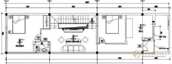 Nhà 2 tầng 3 phòng ngủ mẫu 5x16m