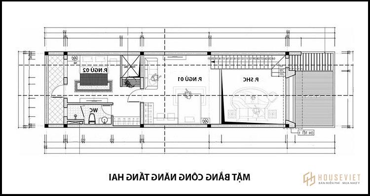 Nhà 2 tầng 3 phòng ngủ mẫu 5x16m