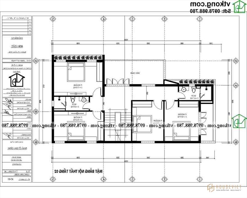 Công năng sử dụng tầng 2 của BT3T013.  người mẫu