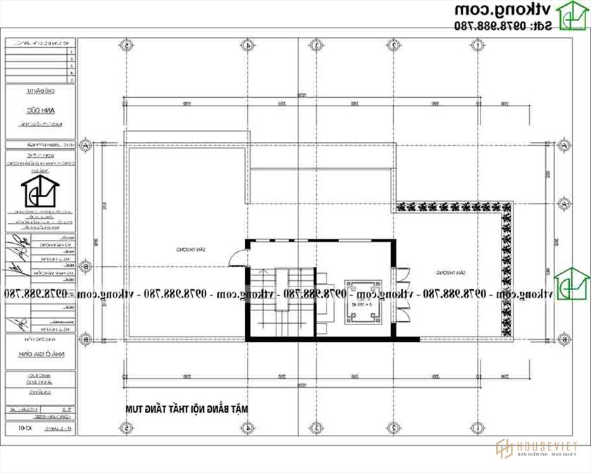 Công năng sử dụng tầng 3 của BT3T013.  người mẫu