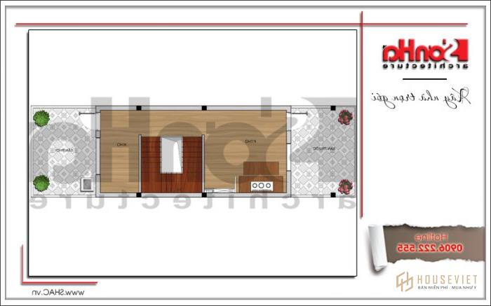 Bản vẽ mặt bằng tầng 4 mẫu nhà ống 4 tầng hiện đại thiết kế đẹp tại Hải Phòng 