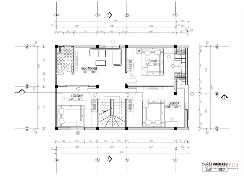 Mẫu nhà 2 tầng mái bằng 7x10m