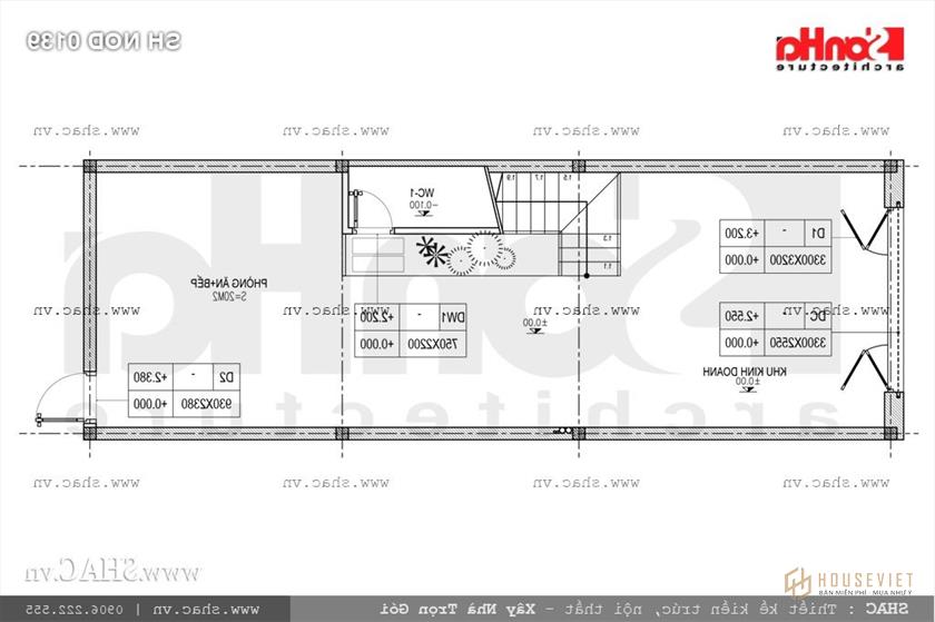 Bản vẽ mặt bằng công năng tầng 1 sh gật 0139