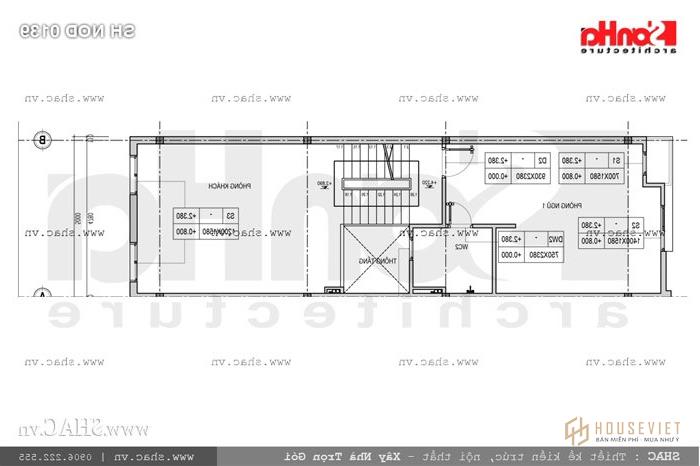 Bản vẽ mặt bằng công năng tầng 2 sh gật 0139