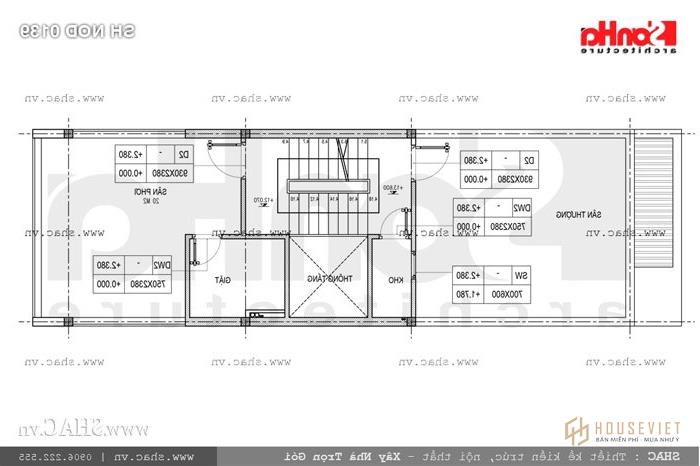 Bản vẽ mặt bằng công năng tầng 5 sh gật 0139