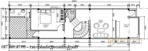 Mặt bằng tầng 2 nhà phố 2 tầng 4,5x20m