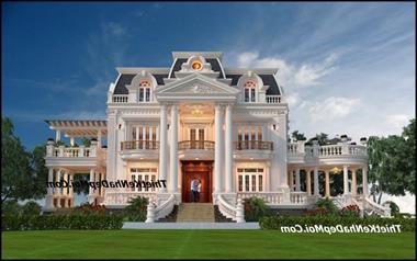 Hồ sơ các mẫu nhà vườn biệt thự pháp tân cổ điển đẹp 2021