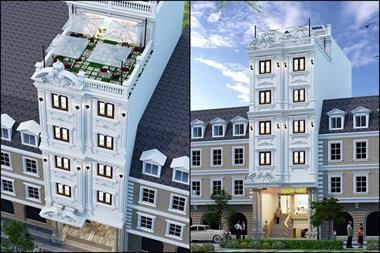 Mẫu thiết kế khách sạn tân cổ điển đẹp 7 tầng mặt tiền 7m anh Bằng