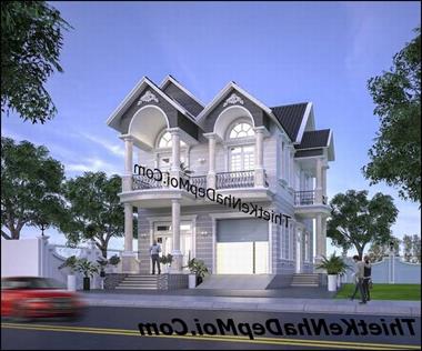 6 mẫu biệt thự đẹp mặt tiền 10m phong cách tân cổ điển trệt 2022
