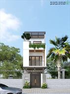 Mẫu nhà phố 3 tầng 4x15m vát cạnh ở Thái Thụy Thái Bình NDNP3T76