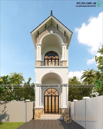 Mẫu nhà ống 2 tầng có gác lửng đẹp NDNP2T35