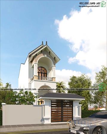 Mẫu thiết kế nhà 2 tầng gác lửng đẹp NDNP2T35