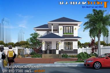 Thiết kế biệt thự đẹp tại Nam Định |  Mẫu biệt thự mái thái 2 tầng 140m2 kiểu Nhật