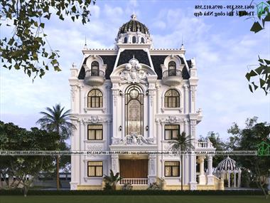 Thiết kế biệt thự cổ điển 3 tầng kiểu pháp tại Thái Bình NDBTCDP9