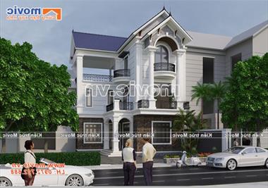 Mẫu BIỆT THỰ 3 TẦNG MÁI THÁI CỔ ĐIỂN ĐẸP LUNG LINH- MB2003