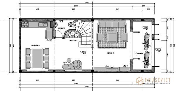 Bản vẽ thiết kế nhà 3 tầng 5x10m đầy đủ công năng các phòng