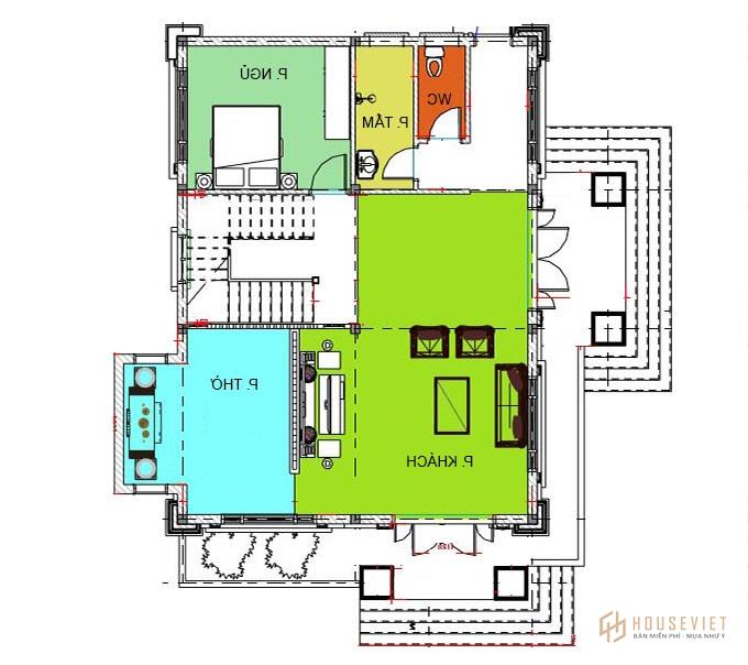Mẫu biệt thự 2 tầng tân cổ điển mái thái