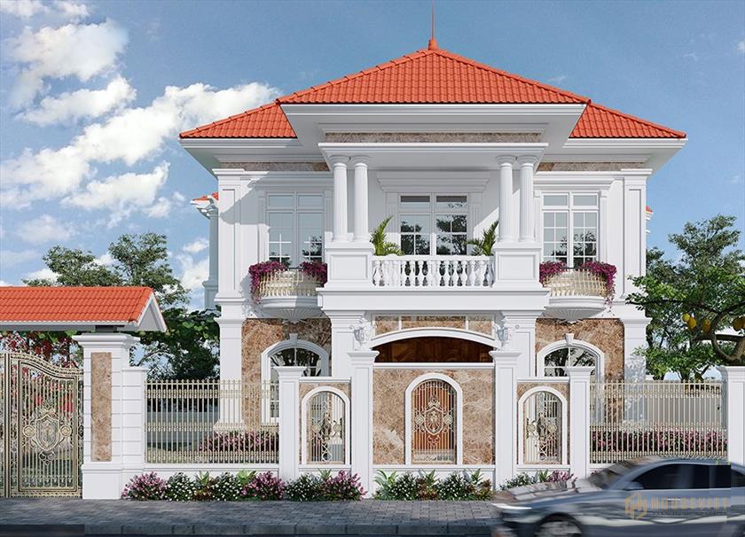 Mẫu biệt thự 2 tầng tân cổ điển mái thái