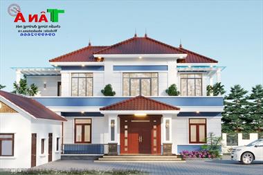 Tham khảo mẫu nhà ngang 2 tầng mái thái - MS: D160