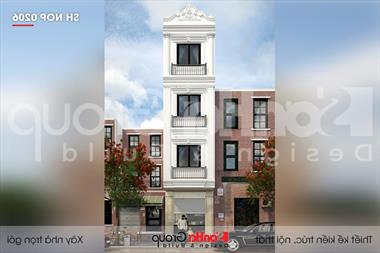 Mẫu nhà ống 4 tầng tân cổ điển diện tích 4 × 14,85m tại Hải Phòng - SH NOP 0206