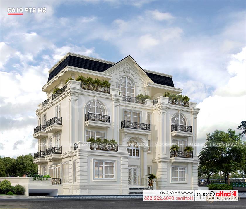 Thiết kế sáng tạo của biệt thự tân cổ điển 4 tầng tại Sài Gòn – SH BTP 0163 3 Thiết kế biệt thự tân cổ điển mặt tiền 18m tại Sài Gòn