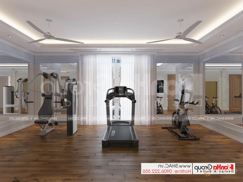 Thiết kế sáng tạo của biệt thự tân cổ điển 4 tầng tại Sài Gòn – SH BTP 0163 20 Phòng gym trong biệt thự tân cổ điển diện tích 252m2 tại Sài Gòn